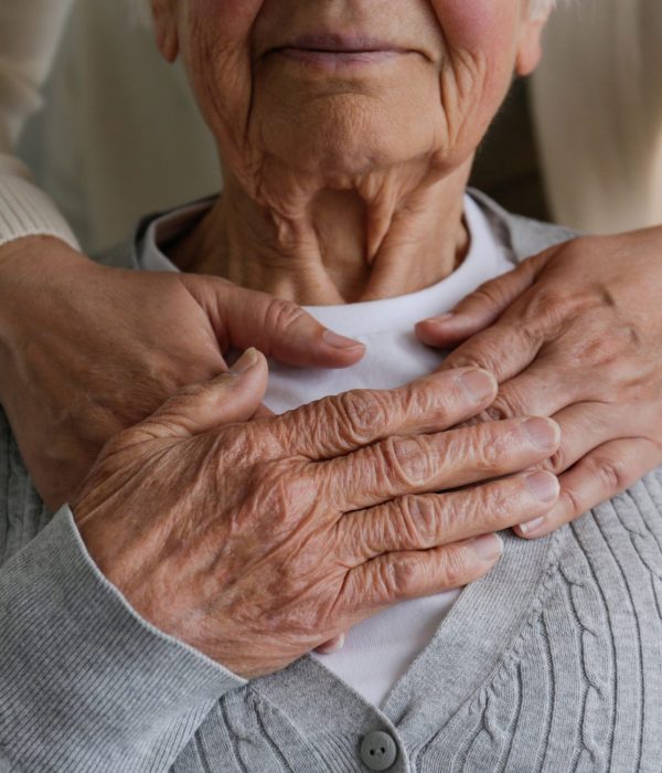 Unrecognizable,Female,Expressing,Care,Towards,An,Elderly,Lady,,Hugging,Her